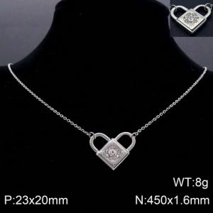 Stainless Steel Stone Necklace - KN91697-KFC