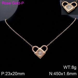 Stainless Steel Stone Necklace - KN91699-KFC