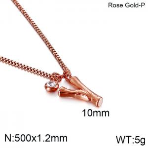 SS Rose Gold-Plating Necklace - KN91780-KFC