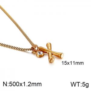 SS Gold-Plating Necklace - KN91805-KFC