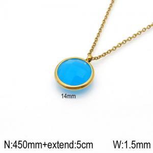 Stainless Steel Stone Necklace - KN92374-Z