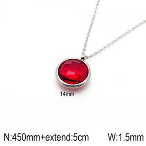 Stainless Steel Stone Necklace - KN92380-Z