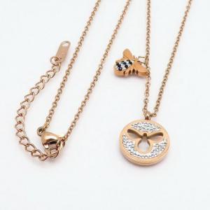 Stainless Steel Stone Necklace - KN92401-PH
