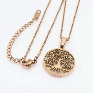 SS Rose Gold-Plating Necklace - KN92403-PH