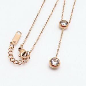 Stainless Steel Stone Necklace - KN92416-PH
