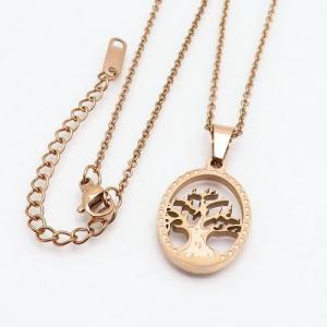SS Rose Gold-Plating Necklace - KN92434-PH