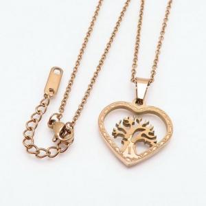 SS Rose Gold-Plating Necklace - KN92446-PH