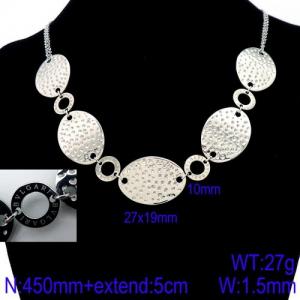European and American Stainless Steel Oval Necklace Link Chain Non Fading Jewelry - KN93275-ZC
