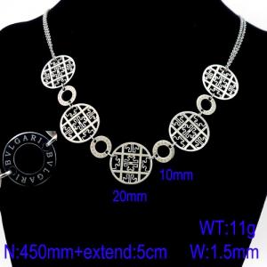 European and American Stainless Steel Double T  Round Necklace Link Chain Non Fading Jewelry - KN93276-ZC