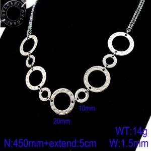 European and American Stainless Steel Hollow Round Necklace Link Chain Non Fading Jewelry - KN93289-ZC