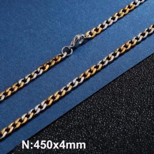 SS Gold-Plating Necklace - KN93459-Z