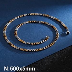 SS Gold-Plating Necklace - KN93460-Z