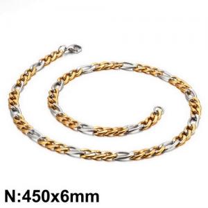 SS Gold-Plating Necklace - KN93462-Z