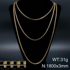 SS Gold-Plating Necklace - KN93513-Z
