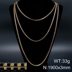 SS Gold-Plating Necklace - KN93514-Z