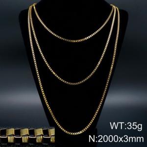 SS Gold-Plating Necklace - KN93515-Z