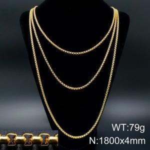 SS Gold-Plating Necklace - KN93519-Z
