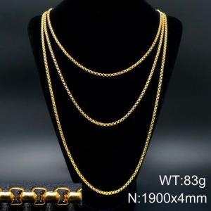 SS Gold-Plating Necklace - KN93520-Z