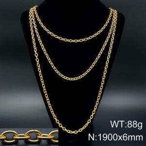 SS Gold-Plating Necklace - KN93526-Z