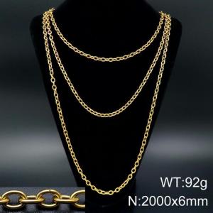 SS Gold-Plating Necklace - KN93527-Z