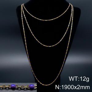 SS Gold-Plating Necklace - KN93556-Z
