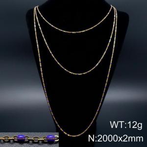 SS Gold-Plating Necklace - KN93557-Z