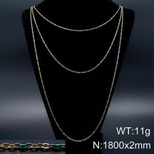 SS Gold-Plating Necklace - KN93561-Z