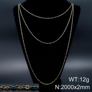 SS Gold-Plating Necklace - KN93563-Z