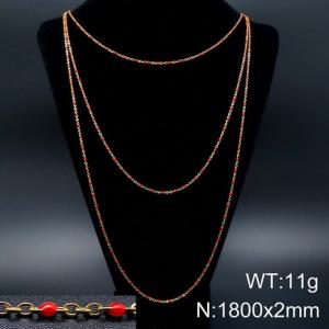 SS Gold-Plating Necklace - KN93570-Z