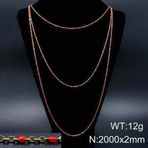 SS Gold-Plating Necklace - KN93572-Z