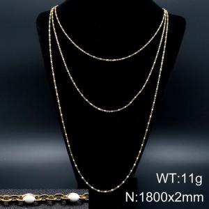 SS Gold-Plating Necklace - KN93582-Z