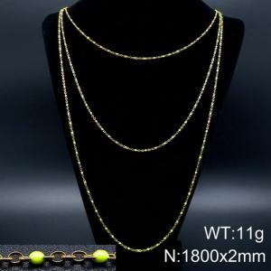 SS Gold-Plating Necklace - KN93585-Z
