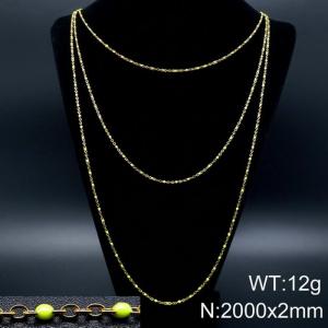 SS Gold-Plating Necklace - KN93587-Z