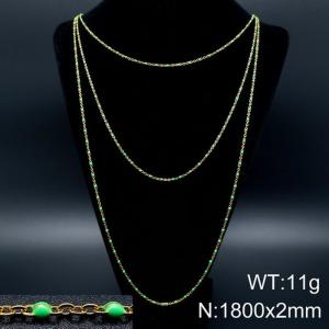 SS Gold-Plating Necklace - KN93591-Z