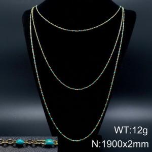 SS Gold-Plating Necklace - KN93598-Z
