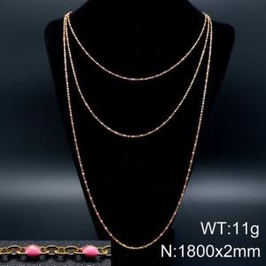 SS Gold-Plating Necklace - KN93603-Z
