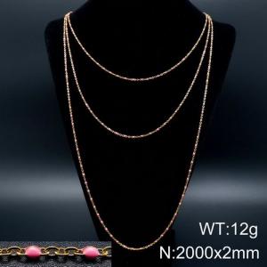 SS Gold-Plating Necklace - KN93605-Z