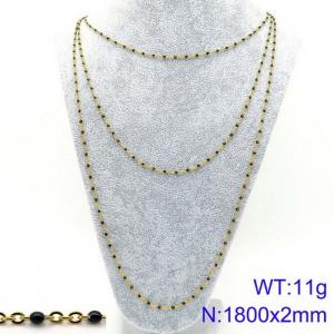 SS Gold-Plating Necklace - KN93614-Z