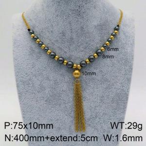 SS Gold-Plating Necklace - KN93653-Z