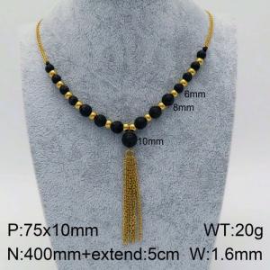 SS Gold-Plating Necklace - KN93654-Z