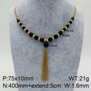 SS Gold-Plating Necklace - KN93655-Z