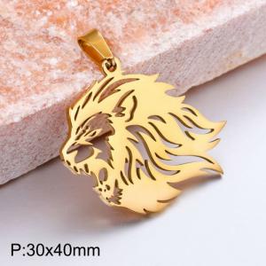 Stainless steel lion pendant - KP100681-WGDYI