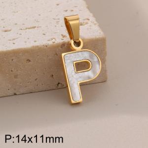 Stainless steel shell letter pendant P - KP115528-K