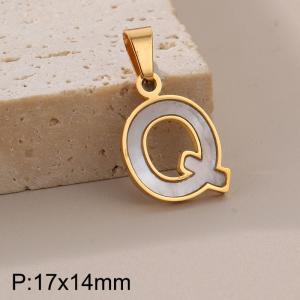 Stainless steel shell letter pendant Q - KP115529-K