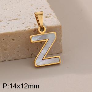 Stainless steel shell letter pendant Z - KP115538-K