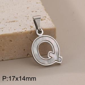 Stainless steel shell letter pendant Q - KP115555-K