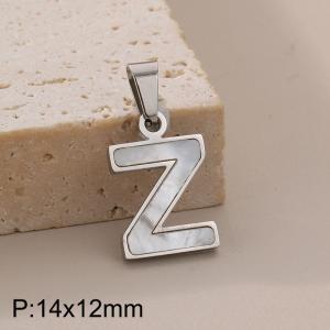 Stainless steel shell letter pendant Z - KP115564-K