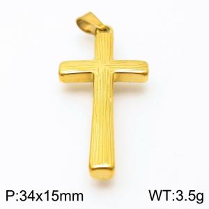 Cross Stainless Steel Pendant Gold - KP115579-Z