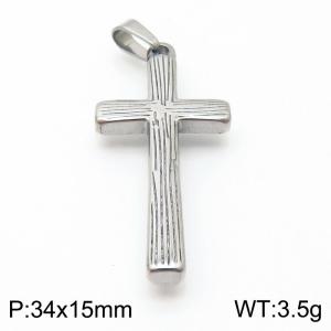 Cross Stainless Steel Pendant Silver - KP115580-Z