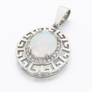 Stainless Steel Stone & Crystal Pendant - KP115950-TSC